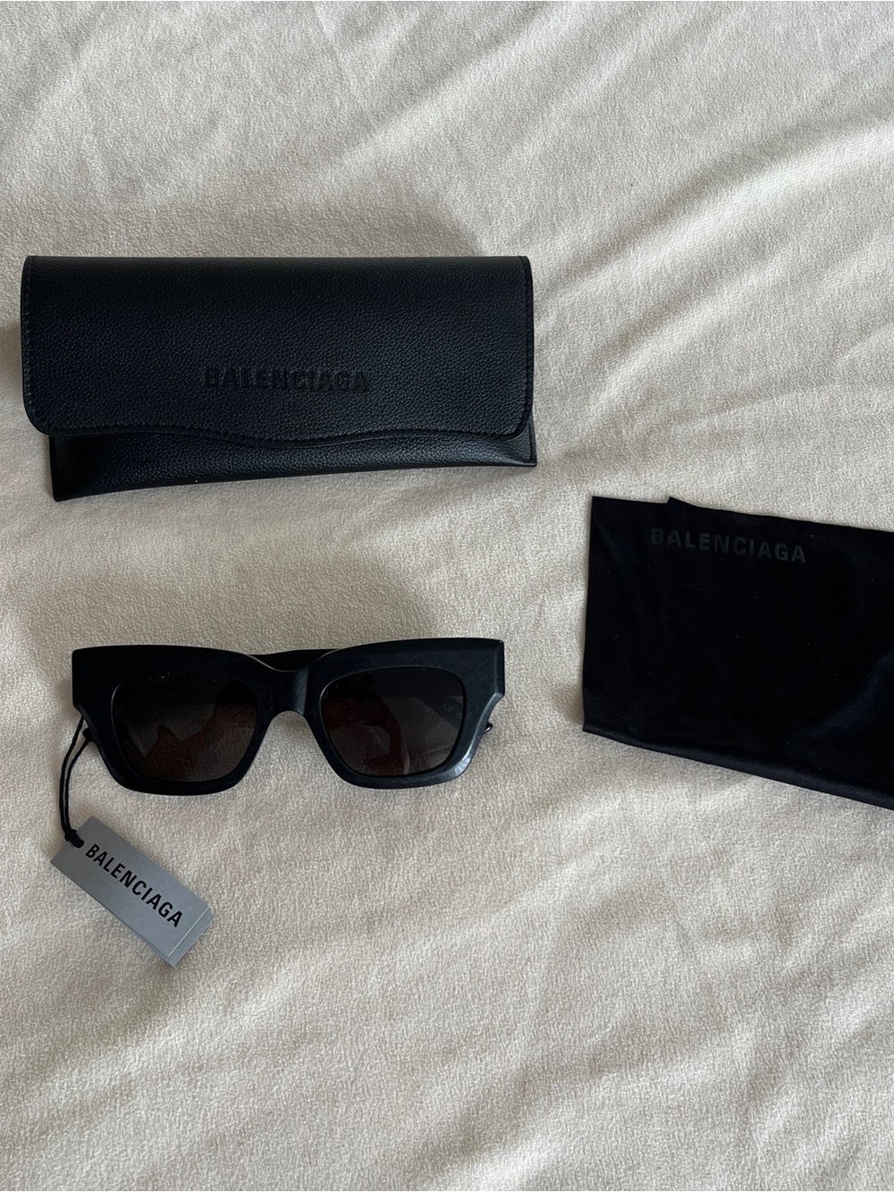 Balenciaga Square-Frame Acetate Sunglasses Black Womens BB0234S NWT - Picture 5 of 15